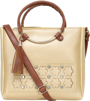 

AASFA Girls Casual Tan, Green PU Sling Bag, Green;tan