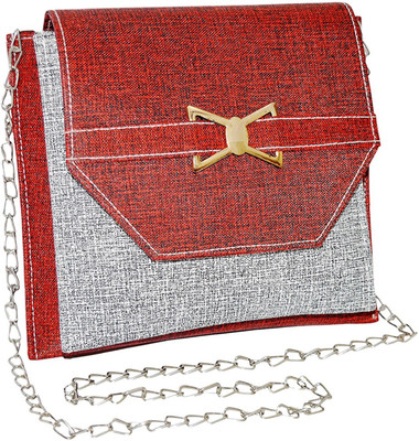 

minaar Women Evening/Party, Casual, Sports Maroon, Grey Leatherette, PU Sling Bag, Grey;maroon