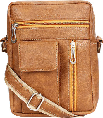 

P&Y Fashion Boys & Girls Casual Tan PU Sling Bag