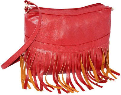 

minaar Women Casual, Evening/Party, Formal Red Leatherette Sling Bag