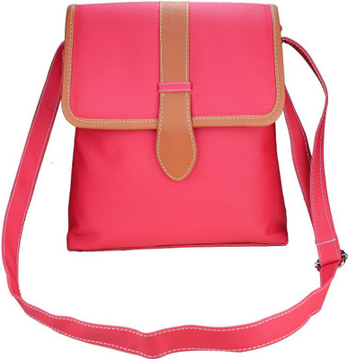 

MINAAR Women Evening/Party, Casual, Formal Pink, Brown PU Sling Bag, Brown;pink