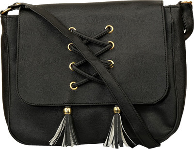 

Sweet Heart Women Casual Black PU Sling Bag