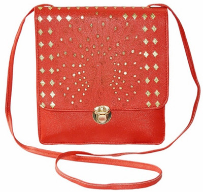 

minaar Women Evening/Party, Casual, Formal Red PU, Leatherette Sling Bag