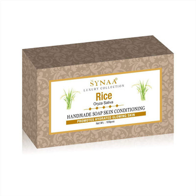 

Synaa Rice Handmade Soap for Hydrated Glowing Skin, Enriched with Rice Extract (Pack of 6)(600 g, Pack of 6)