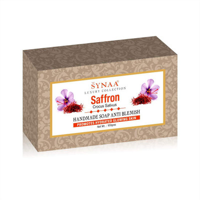 

Synaa Saffron Handmade Soap for Hydrated Glowing Skin, Enriched with Saffron Extract(Pack of 2)(200 g, Pack of 2)