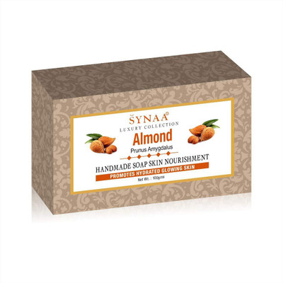 

Synaa Almond Handmade Soap for Hydrated Glowing Skin, Enriched with Almond (Pack of 6)(600 g, Pack of 6)