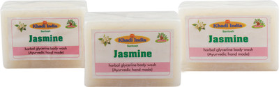 

Khadi India Santosh Jasmin Harbal Glycerin Body Wash Soap Ayurvedic Hand Made(375 g, Pack of 3)