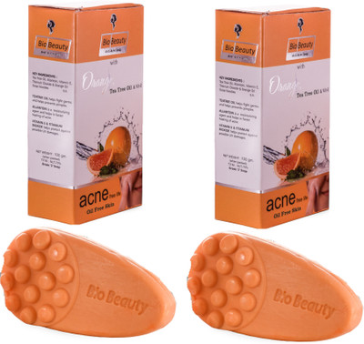 

BioBeauty Orange Tea Tree Oil&Vit-E Anti Acne Soap Acne Free Life Oil Free Skin Pack Of 2(200 g, Pack of 2)