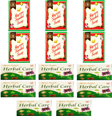 

Mysore Sandal SOAP 75GM + HERBAL CARE NATURAL SOAP 100GM(75 g, Pack of 14)