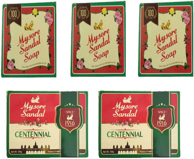 

Mysore Sandal SOAP 150GM+ 100GM(100 g, Pack of 5)