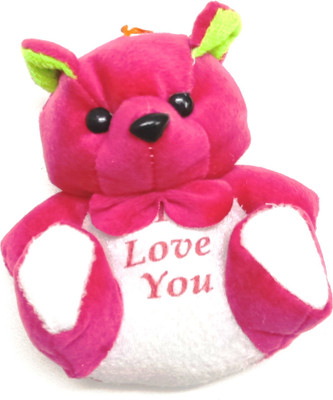 

Gift Collection GC Magenta coloured love Teddy Bear cartoon stuffed soft toy cum keychain - 12 cm(Magenta, White)