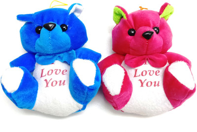 

Gift Collection Blue Magenta coloured love Teddy Bear - 12 cm(Blue, White, Magenta), Blue;magenta;white