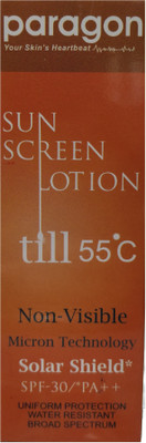 

Paragon sun screen lotion till 55'C non visible micron technology solar shield spf 30/*PA++ 120ml - SPF 30/* PA++(120 ml)