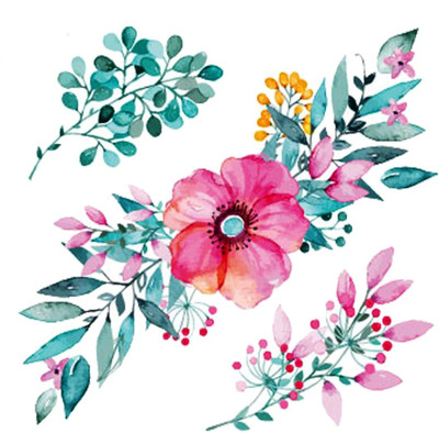 

SENECIO™ Water Colourful Illusion Rose leaves Waterproof Temporary Body Tattoo(Floral)
