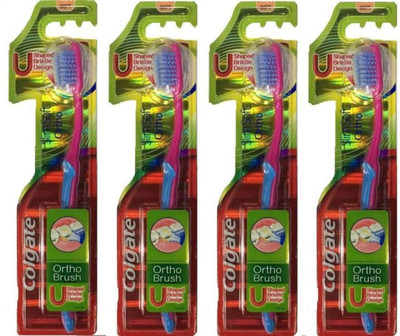 

Colgate ortho Brush Slim soft Toothbrush Tongue Cleaner shaped bristle design Mouth Clean Cheek & Tongue Cleaner 100% Cleaning and clear Soft Toothbrush