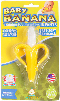 OLE BABY Infant Training Banana Toothbrush (Yellow) Upto 2 years Ultra Soft Toothbrush