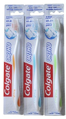 

Colgate ORTHODONTIC Toothbrush V-trim Bristle System Tongue Cleaner shaped bristle design Mouth Clean Cheek & Tongue Cleaner 100% Cleaning and clear (Pack Of 3 Piece) Soft Toothbrush(Pack of 3)