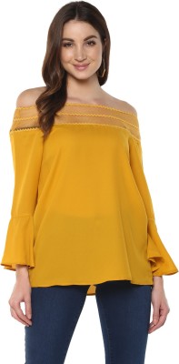 MAYRA Casual Full Sleeve Solid Women Yellow Top