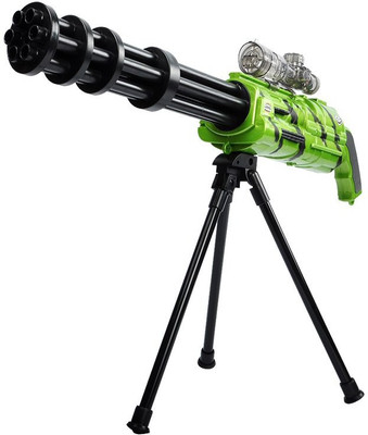 

Toy Arena Fire Fiend Gatling 15.M Range Jelly Bullets Round-Fire System 100% Safe Fully Automatic Rechargeable Battery Also with Accessories(Multicolor)