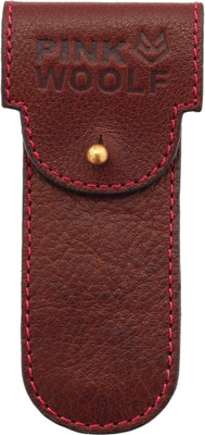 

Pink Woolf Leather Razor Cover - Ideal for your DE Safety Razor, Dark Brown Travel Shaving Bag(Dark Brown)