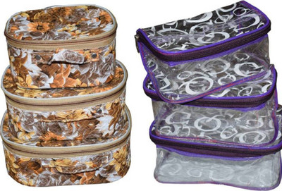 

SAROHI combo of jewellery pouch and makeup kit vanity box Vanity Box(Multicolor)