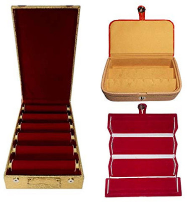 

SAROHI combo of new desinger 6roll bangle box with set of 2 jewellery box vanity box Vanity Box(Multicolor)