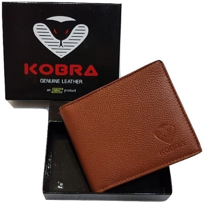 

KOBRA Men Tan Genuine Leather Wallet(10 Card Slots)