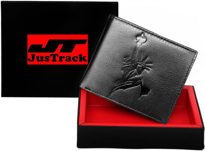 

Justrack Men Black Genuine Leather Wallet(1 Card Slot)