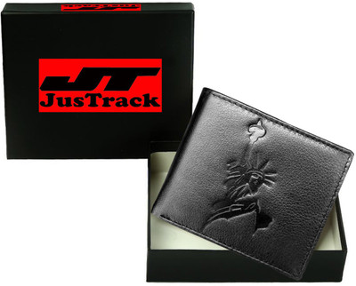 

Justrack Men Black Genuine Leather Wallet(1 Card Slot)