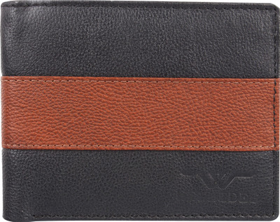 

WELHIDES Men Multicolor Genuine Leather Wallet(6 Card Slots), Black:tan