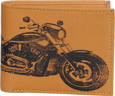 AL Men Tan Genuine Leather Wallet(8 Card Slots)