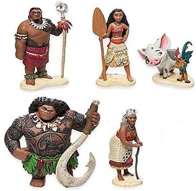 

MG traders Moana Princess Action Figure Toy Set (4 to 10cm) - 5 pcs(Multicolor)