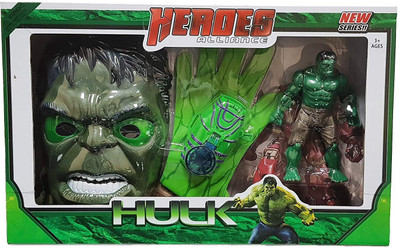 

WAMA RETAILS Hulk 3 in 1 Avengers Disk Throwing Glove with Mask and Action Figure. (Green Color) for Boys Above 3 Years.(Green)