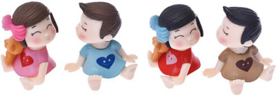 

P s retail Sweety Lovers Couple Figurines Miniatures - 4 pcs set(Multicolor)