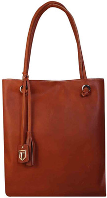 

Tan Luzo TOTE BAGS IN 100% GENUINE FULL GRAIN LEATHER LADIES HANDBAGS HAND PURSE Shoulder Bag(Orange, 3 L)