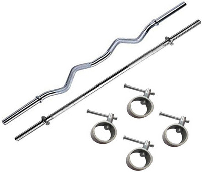 

StepInnStore Curl Bar, Straight Bar Weight Lifting Bar(Silver)