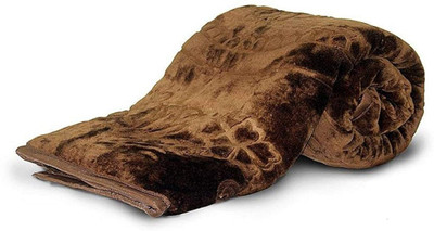 V.R.ENTERPRISES Solid Double Mink Blanket for  Heavy Winter(Polyester, Printed)