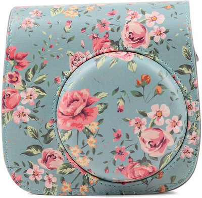 

Caiul Pu Leather Mini 9, Mini 8 (Blue roses) Camera Bag(Blue)
