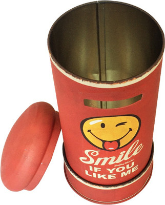 

Wishpool Kids Children’s Smiley Face Money Tin Box Piggy Bank Saving Gift Box Coin Bank(Multicolor)