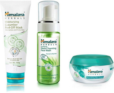 

Himalaya NEEM FACE WASH , NOURISHING SKIN CREAM, CUCUMBER PEEL OF MASK(Set of 3)