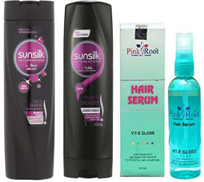 

Pink Root SUNSILK BLACK SHINE SHAMPOO 190ML WITH CONDITONER & SERUM(Set of 3)