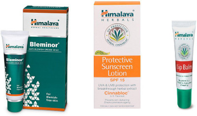 

Himalaya BLEMINOR ANTI CREAM BLEMISH, LIP BLAM, SUN SCREEN LOTION(Set of 3)