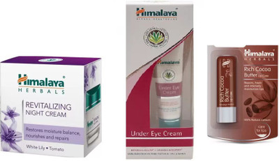

Himalaya LIP CARE BUTTER , UNDER EYE CREAM, REVITALIZING NIGHT CREAM(Set of 3)