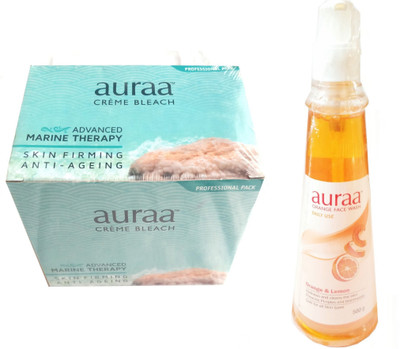 

Auraa Creme Bleach-Advanced Marine Therapy-370g & Orange Face Wash-Orange & Lemon.-500g.(Set of 1)