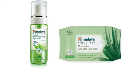 

Himalaya PURIFYING NEEM FACE WASH, ALOE VERA FACAIL WIPES(Set of 2)