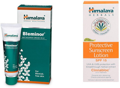 Himalaya BLEMINOR ANTI CREAM BLEMISH, SUN SCREEN LOTION(Set of 2)