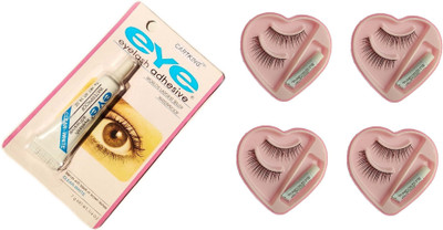 

CartKing Lashes Glue- Clear White & Easy to Remove - Low Cost Lashes Glue-False-Fake Eyelashes With Glue Set(Pack Of 4)(Trademarked)(Set of 5)