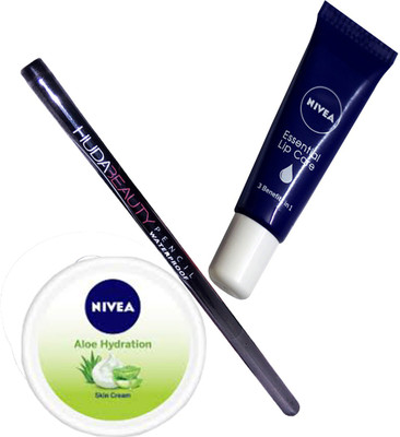 

Nivea Lip Tube with Aloe Cream & Waterproof Liquid Matte Eyeliner Stay 36 hrs (Set Of 3)(Set of 3)