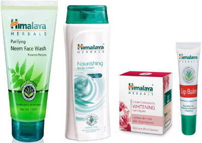 

Himalaya NEEM FACE WASH, LIP BLAM, NOURSHING BODY LOTION, CLEAR COMPLEXION DAY CREAM(Set of 4)