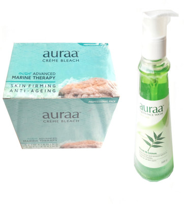

Auraa Creme Bleach-Advanced Marine Therapy-370g & Neem Face Wash-Neem & Lemon.-500g.(Set of 1)